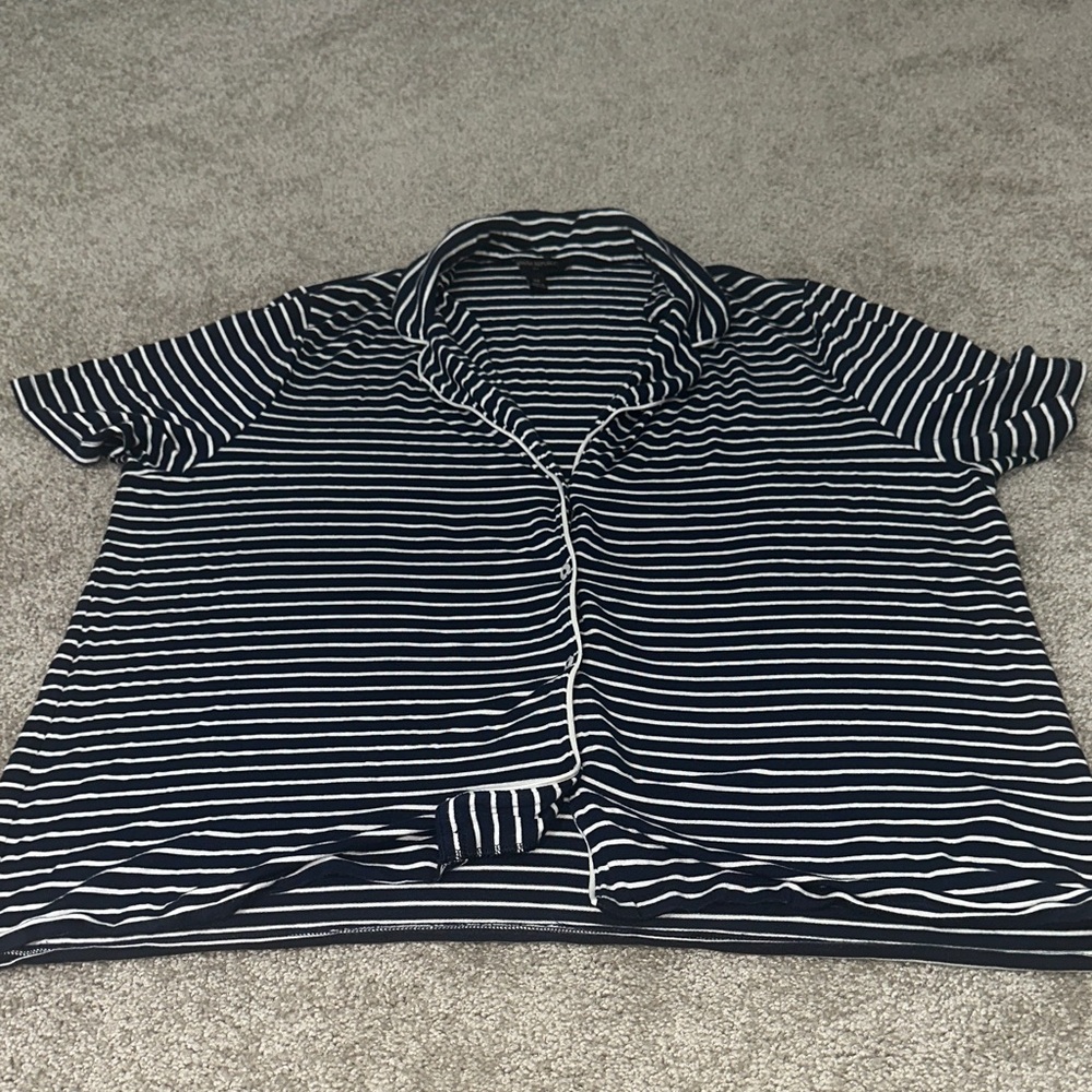Banana Republic Factory Navy and White Striped Pajama Top